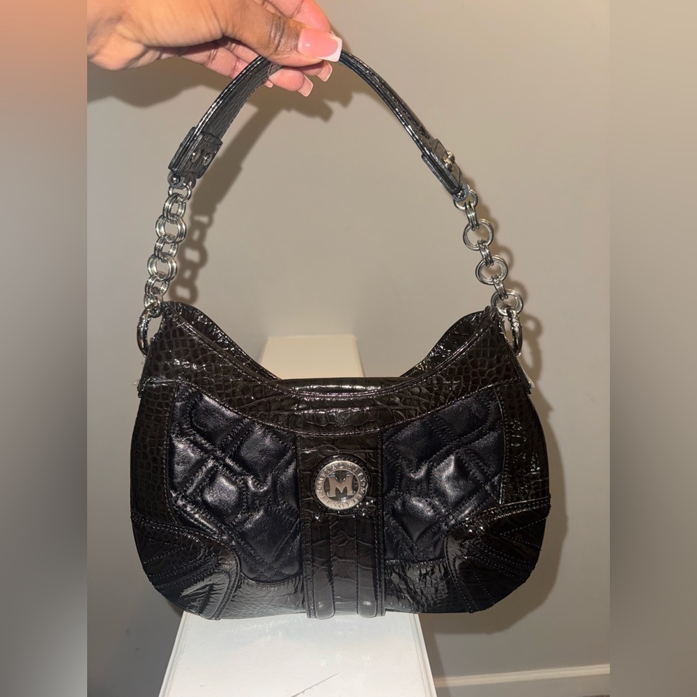 Metrocity Croc Embossed Shoulder Bag